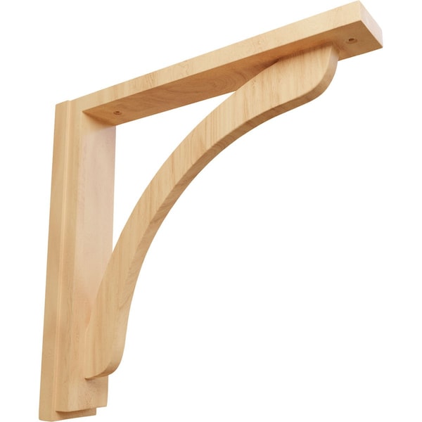 Ekena Millwork 2 1/2"W x 14 3/4"D x 14 1/4"H Reece Shelf Bracket, Red Oak BKT02X14X14RERO - main